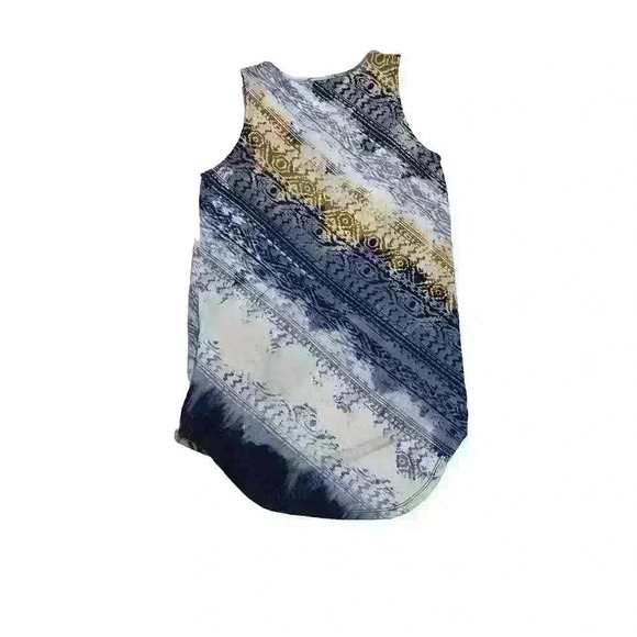 Rose & Olive Womens SM Multicolor Side Draped Tunic Tank Keyhole Rayon Blend - Picture 10 of 12